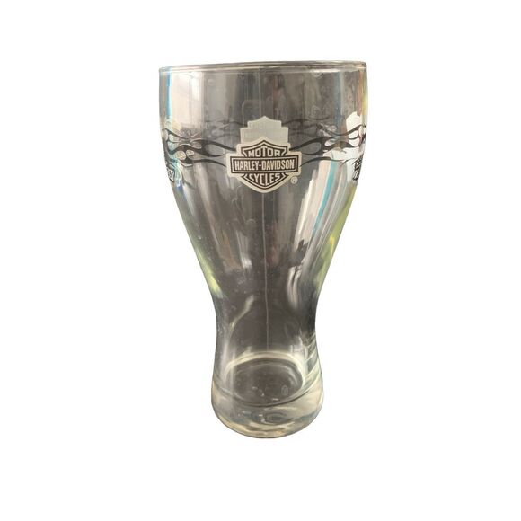 Pre Owned Harley Davidson Motorcycles Pilsner Glass Beer Thick Base Unique - Picture 4 of 11